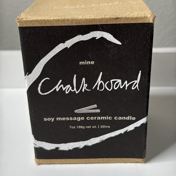 Mine Design Chalkboard Soy Message Ceramic Candle NWT - Picture 3 of 4
